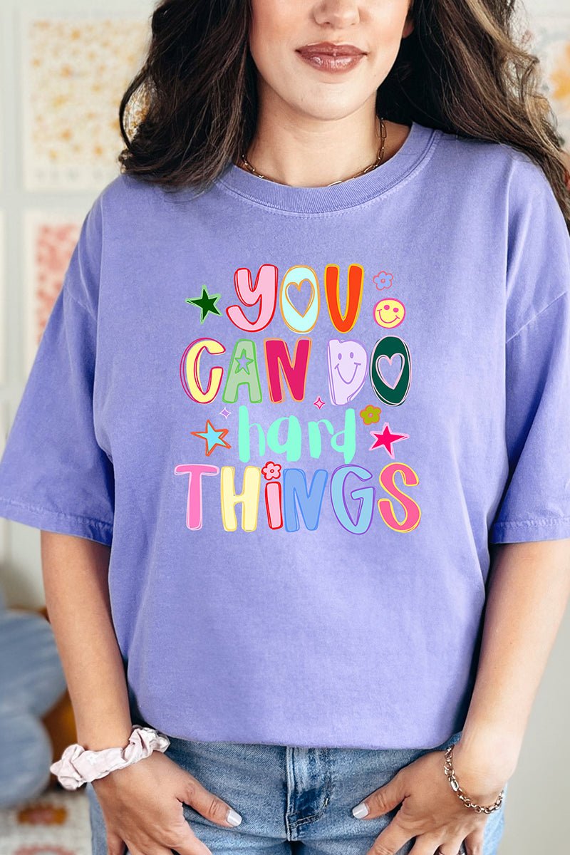 You Can Do Hard Things Comfort Colors Adult Ring - Spun Cotton Tee - Wholesale Accessory Market