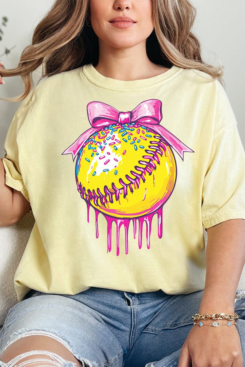 Coquette Drippy Softball Comfort Colors Adult Ring - Spun Cotton Tee - Wholesale Accessory Market