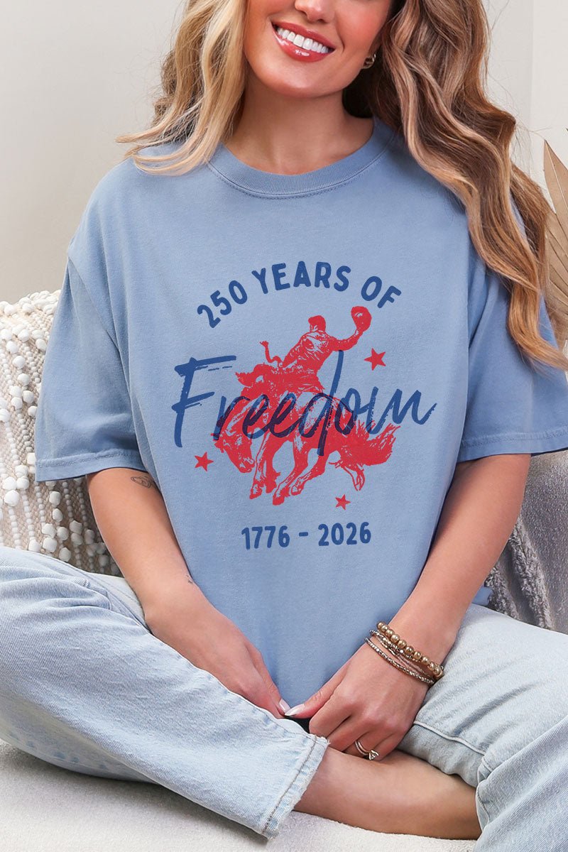 Cowboy 250 Years Of Freedom Comfort Colors Adult Ring - Spun Cotton Tee - Wholesale Accessory Market