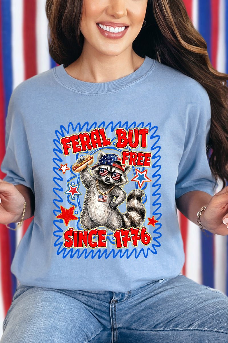 Feral But Free Since 1776 Comfort Colors Adult Ring-Spun Cotton Tee - Wholesale Accessory Market