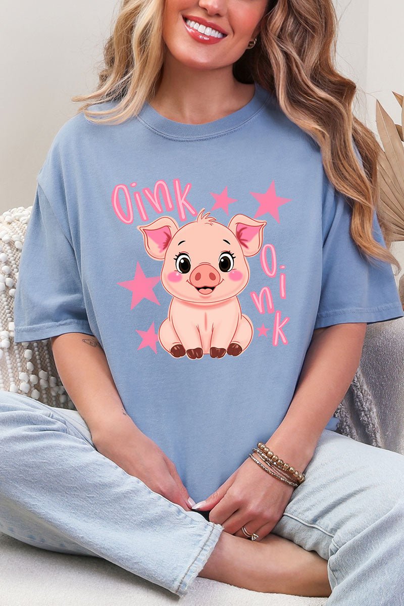 Oink Oink Shake Full Front & Back Design Comfort Colors Adult Ring-Spun Cotton Tee - Wholesale Accessory Market