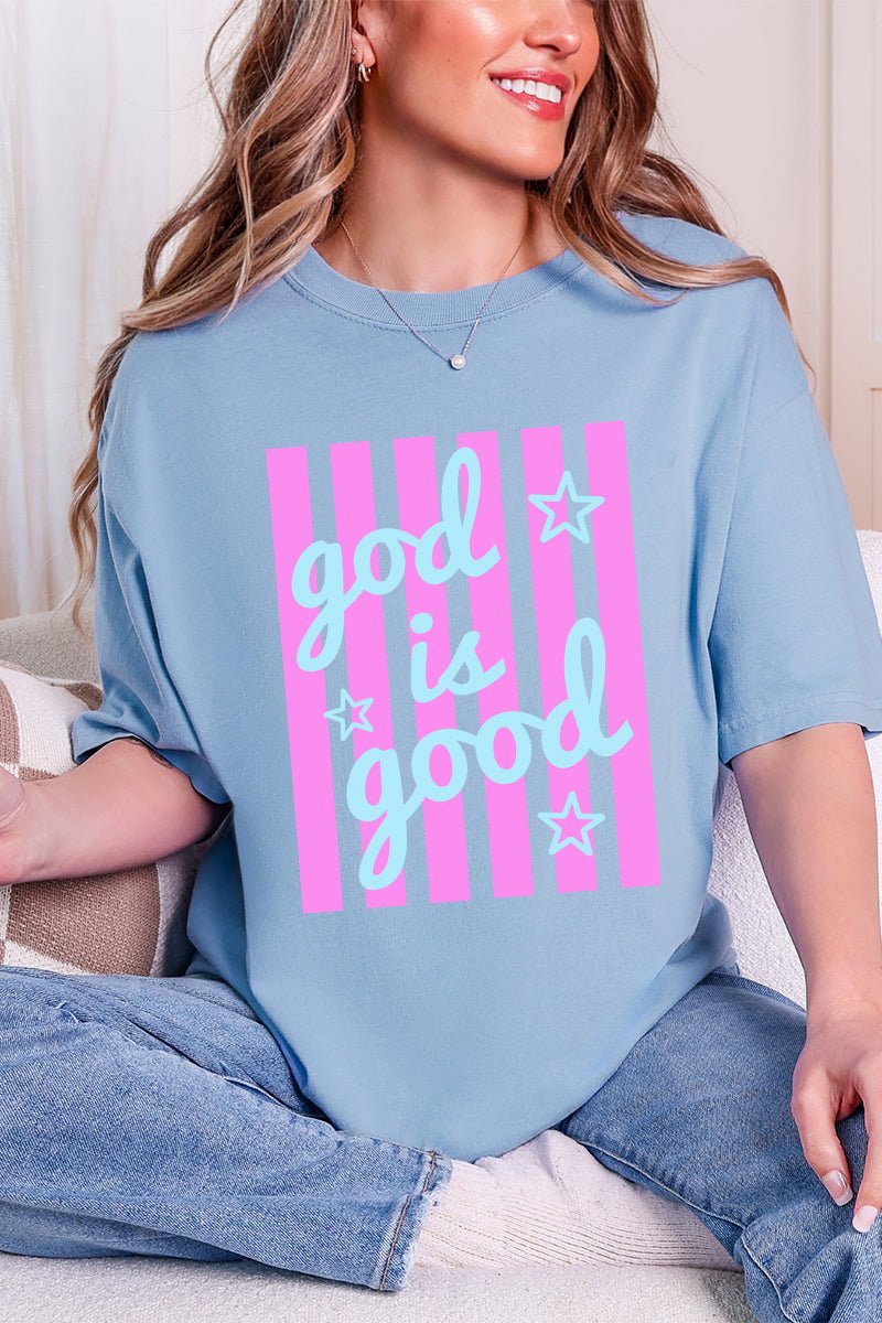 Pastel Pop God Is Good Comfort Colors Adult Ring-Spun Cotton Tee - Wholesale Accessory Market