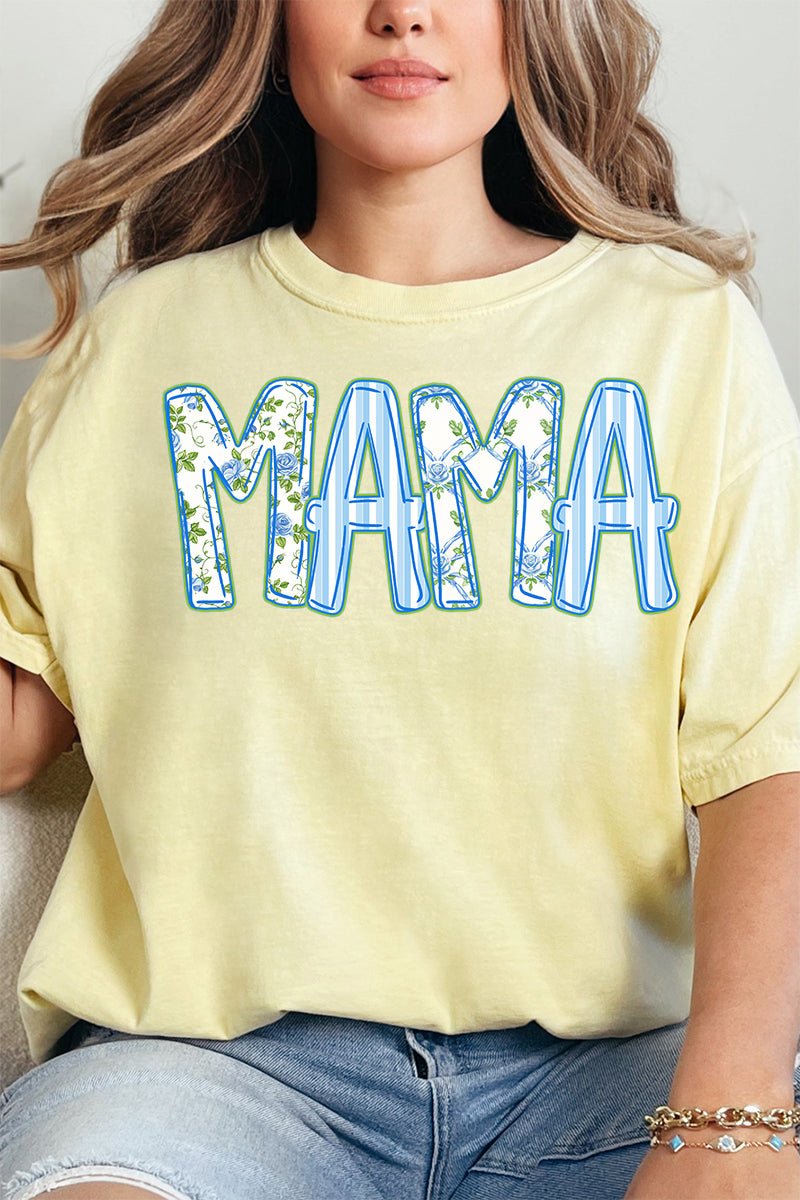 Blue Blossom Mama Comfort Colors Adult Ring - Spun Cotton Tee - Wholesale Accessory Market