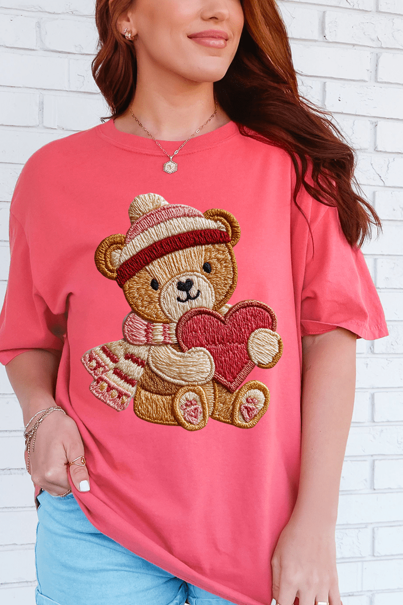 Teddy's Threaded Heart Comfort Colors Adult Ring - Spun Cotton Tee - Wholesale Accessory Market
