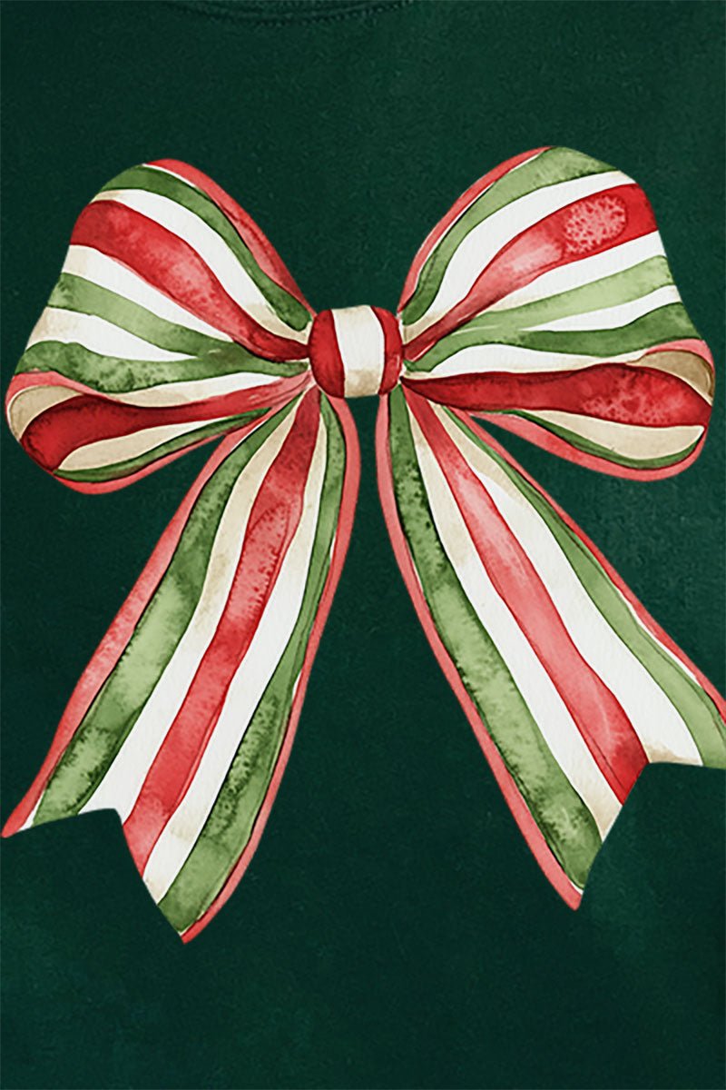 Christmas Ribbon Coquette Bow Heavy - weight Crew Sweatshirt - Wholesale Accessory Market