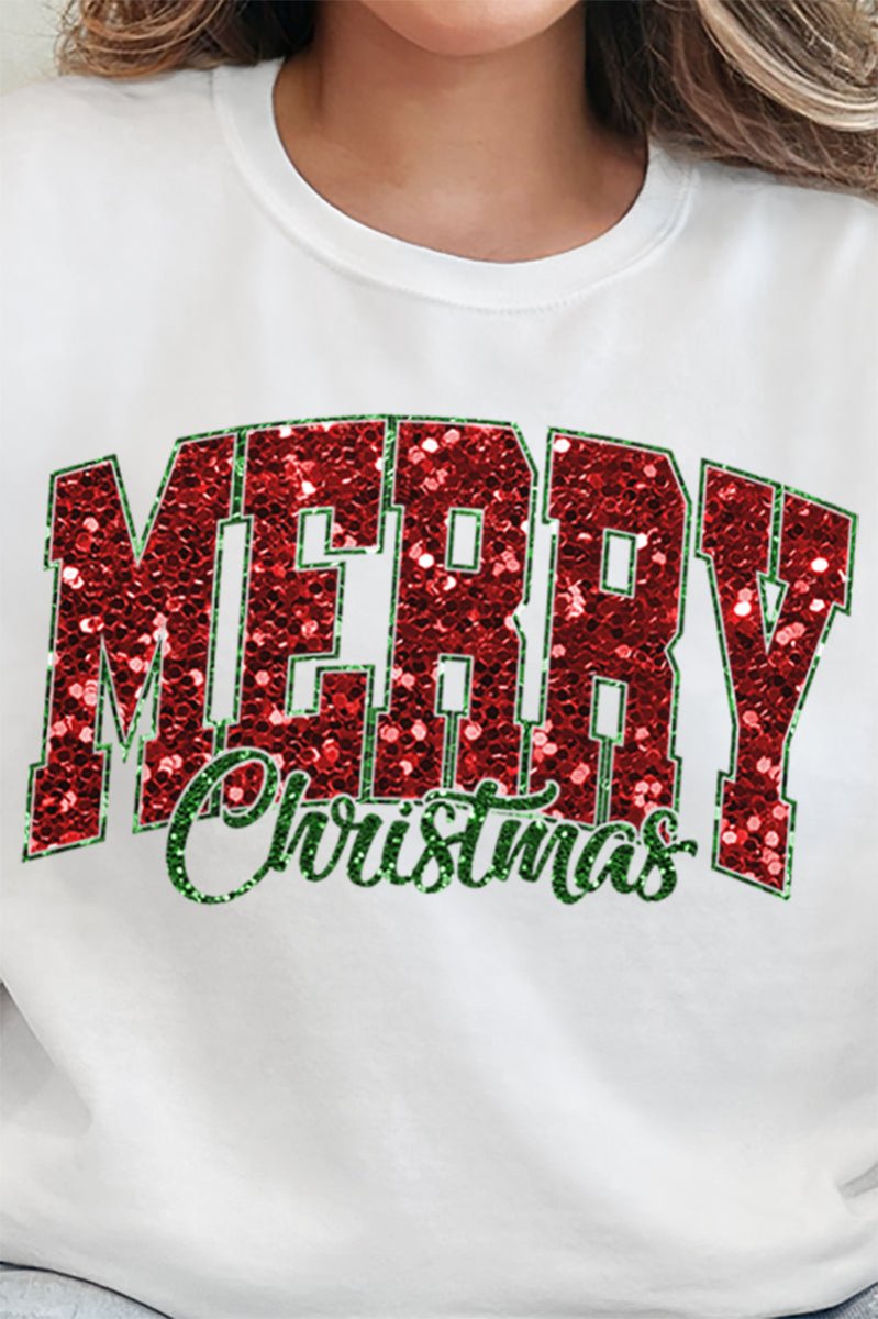 Glitz Merry Christmas Heavy - weight Crew Sweatshirt - Wholesale Accessory Market