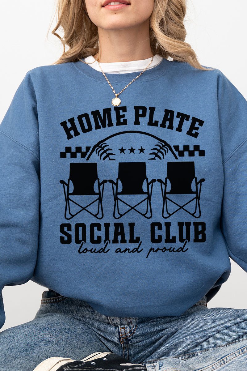 Home Plate Social Club Heavy - weight Crew Sweatshirt - Wholesale Accessory Market