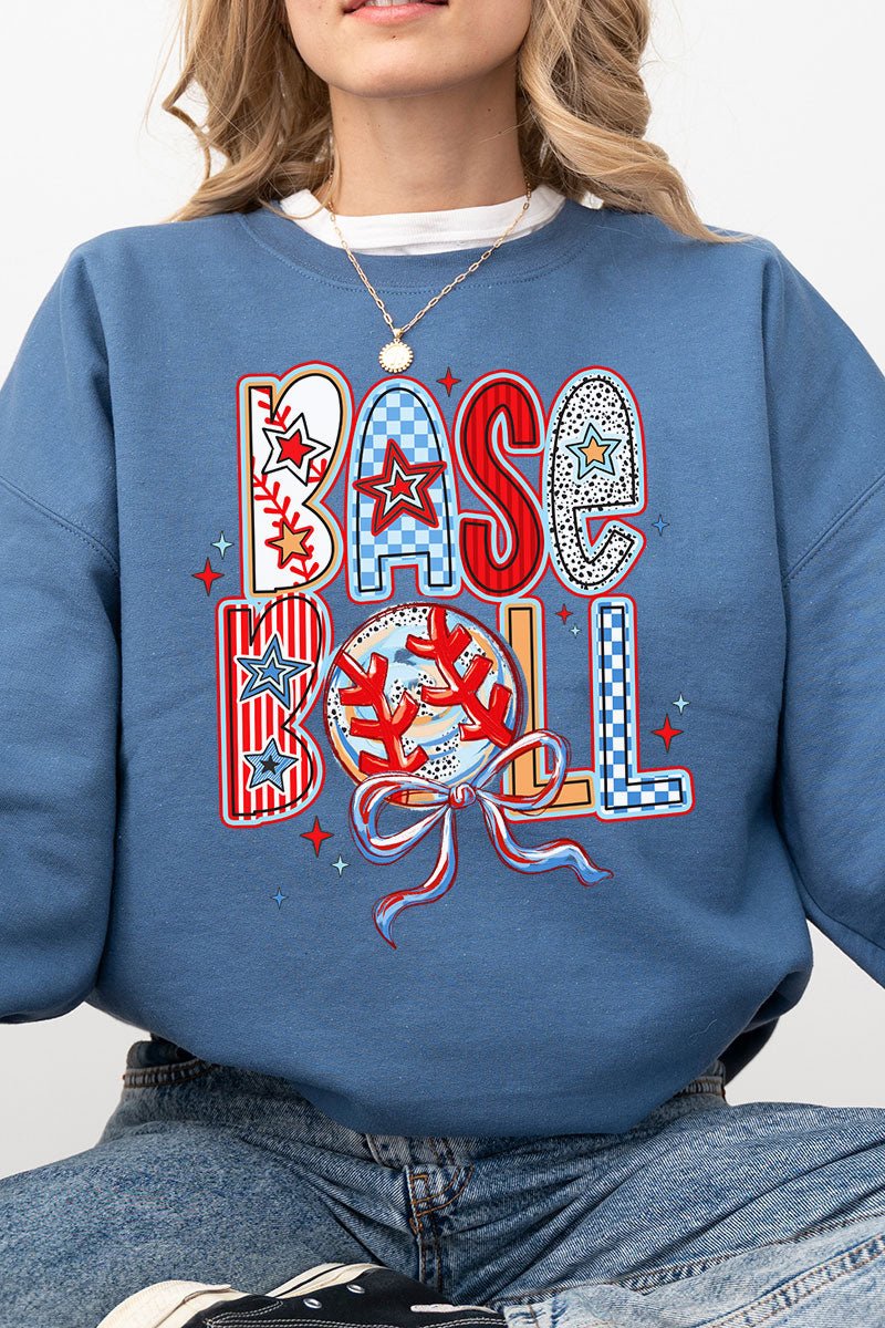 All Things Baseball Doodle Heavy - weight Crew Sweatshirt - Wholesale Accessory Market
