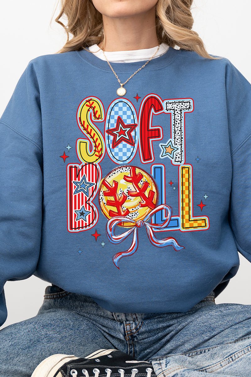 All Things Softball Doodle Heavy - weight Crew Sweatshirt - Wholesale Accessory Market