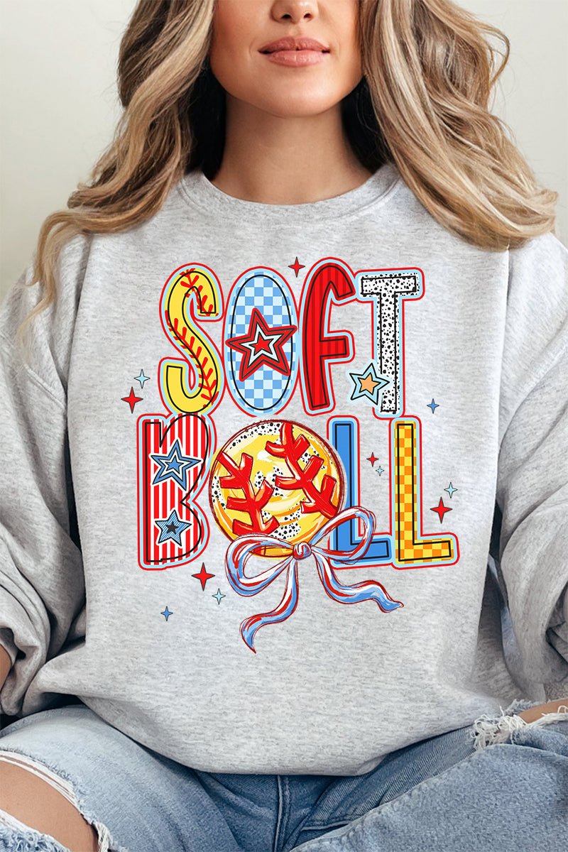 All Things Softball Doodle Heavy - weight Crew Sweatshirt - Wholesale Accessory Market