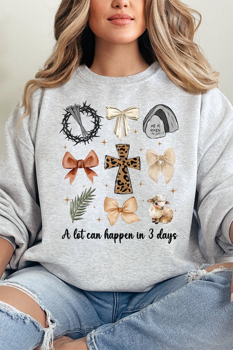 A Lot Can Happen In 3 Days Heavy - weight Crew Sweatshirt - Wholesale Accessory Market