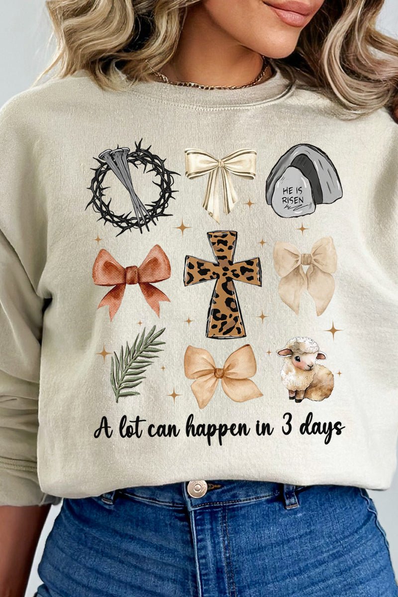 A Lot Can Happen In 3 Days Heavy - weight Crew Sweatshirt - Wholesale Accessory Market