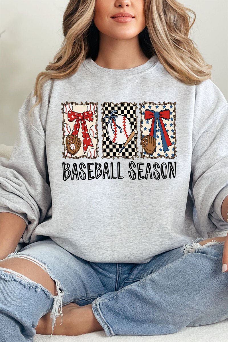 Baseball Season Ribbon Heavy Blend Crew Sweatshirt - Wholesale Accessory Market