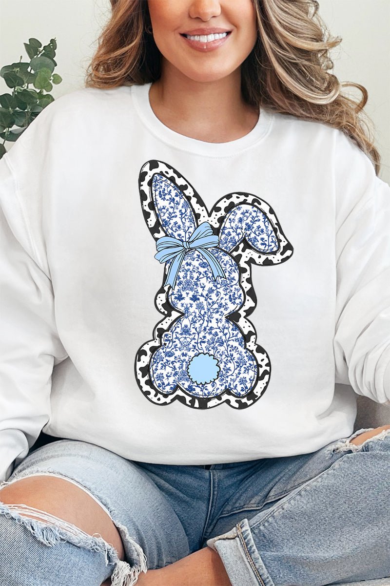 Blue Bunny Chinoiserie Heavy - weight Crew Sweatshirt - Wholesale Accessory Market