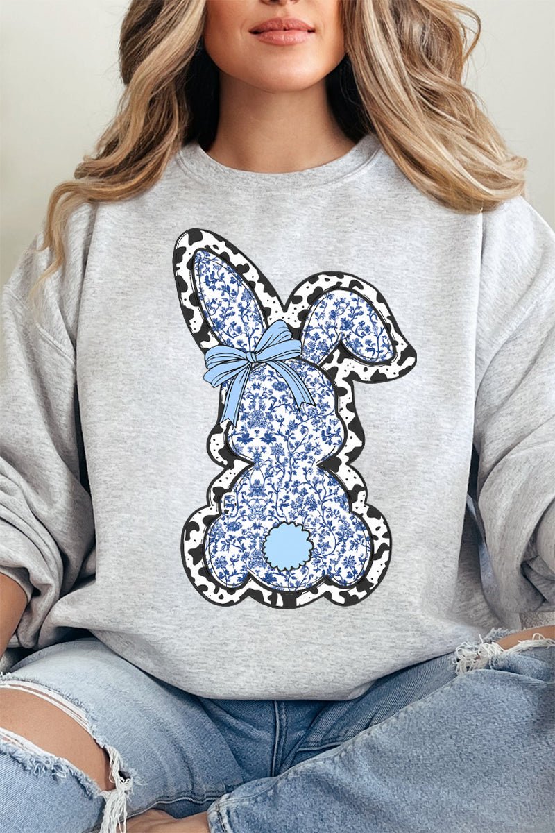 Blue Bunny Chinoiserie Heavy - weight Crew Sweatshirt - Wholesale Accessory Market