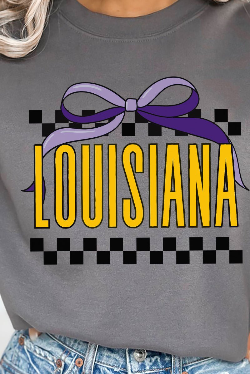 Bow Louisiana Check Heavy - weight Crew Sweatshirt - Wholesale Accessory Market