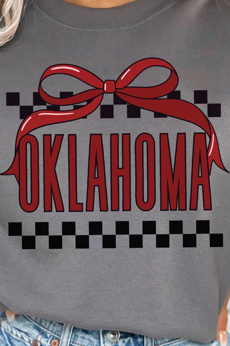 Bow Oklahoma Check Heavy - weight Crew Sweatshirt - Wholesale Accessory Market