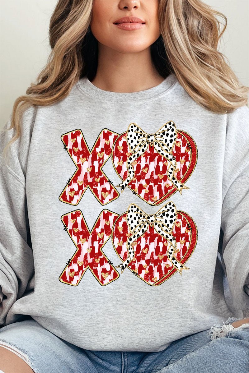 Brushed XOXO Love Heavy - weight Crew Sweatshirt - Wholesale Accessory Market