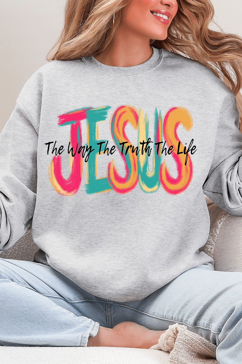 Brushstroke Jesus Heavy Blend Crew Sweatshirt - Wholesale Accessory Market