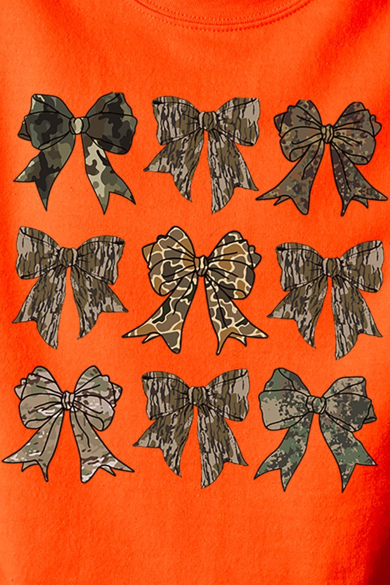 Camo Collage Coquette Bows Heavy - weight Crew Sweatshirt - Wholesale Accessory Market