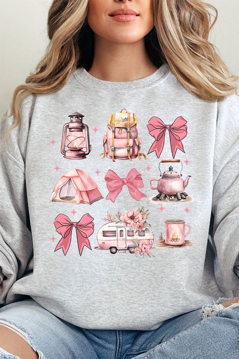 Camping Coquette Heavy - weight Crew Sweatshirt - Wholesale Accessory Market
