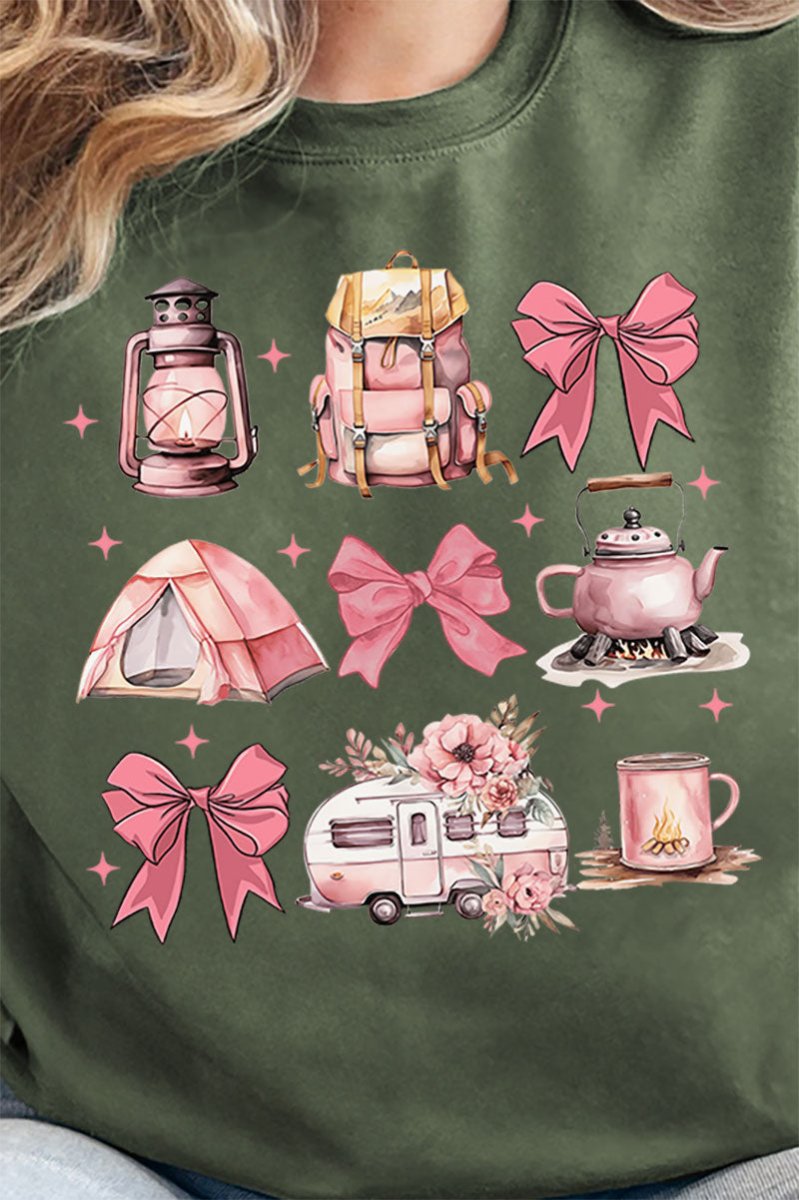 Camping Coquette Heavy - weight Crew Sweatshirt - Wholesale Accessory Market