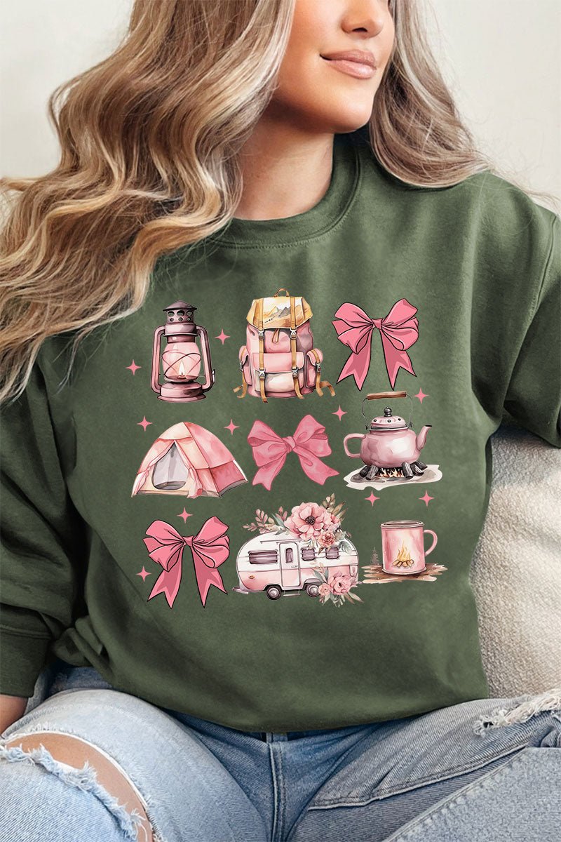 Camping Coquette Heavy - weight Crew Sweatshirt - Wholesale Accessory Market