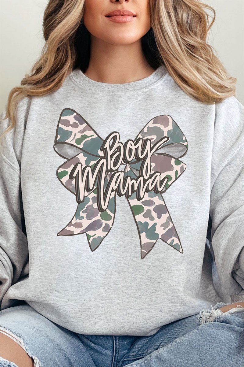 Distressed Boy Mama Coquette Heavy - weight Crew Sweatshirt - Wholesale Accessory Market