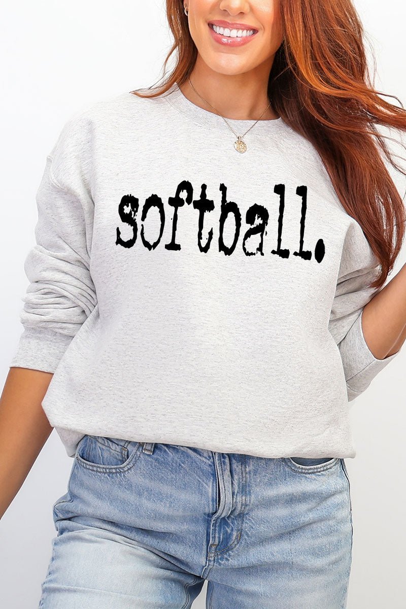 Distressed Softball. Heavy Blend Crew Sweatshirt - Wholesale Accessory Market