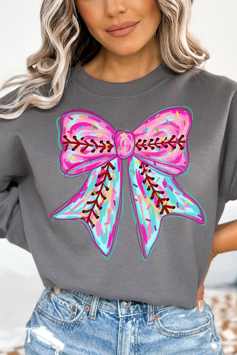 Drippy Ball Bow Heavy - weight Crew Sweatshirt - Wholesale Accessory Market