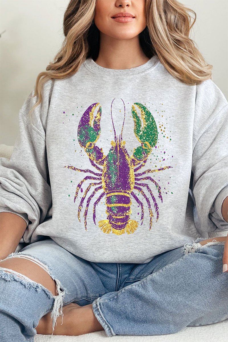 Glitzy Gras Crawfish Heavy Blend Crew Sweatshirt - Wholesale Accessory Market