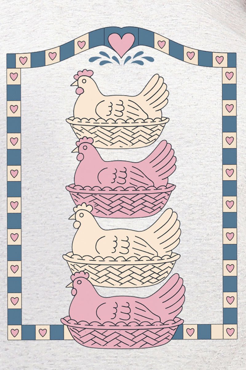 Hen Stack Hearts Heavy Blend Crew Sweatshirt - Wholesale Accessory Market