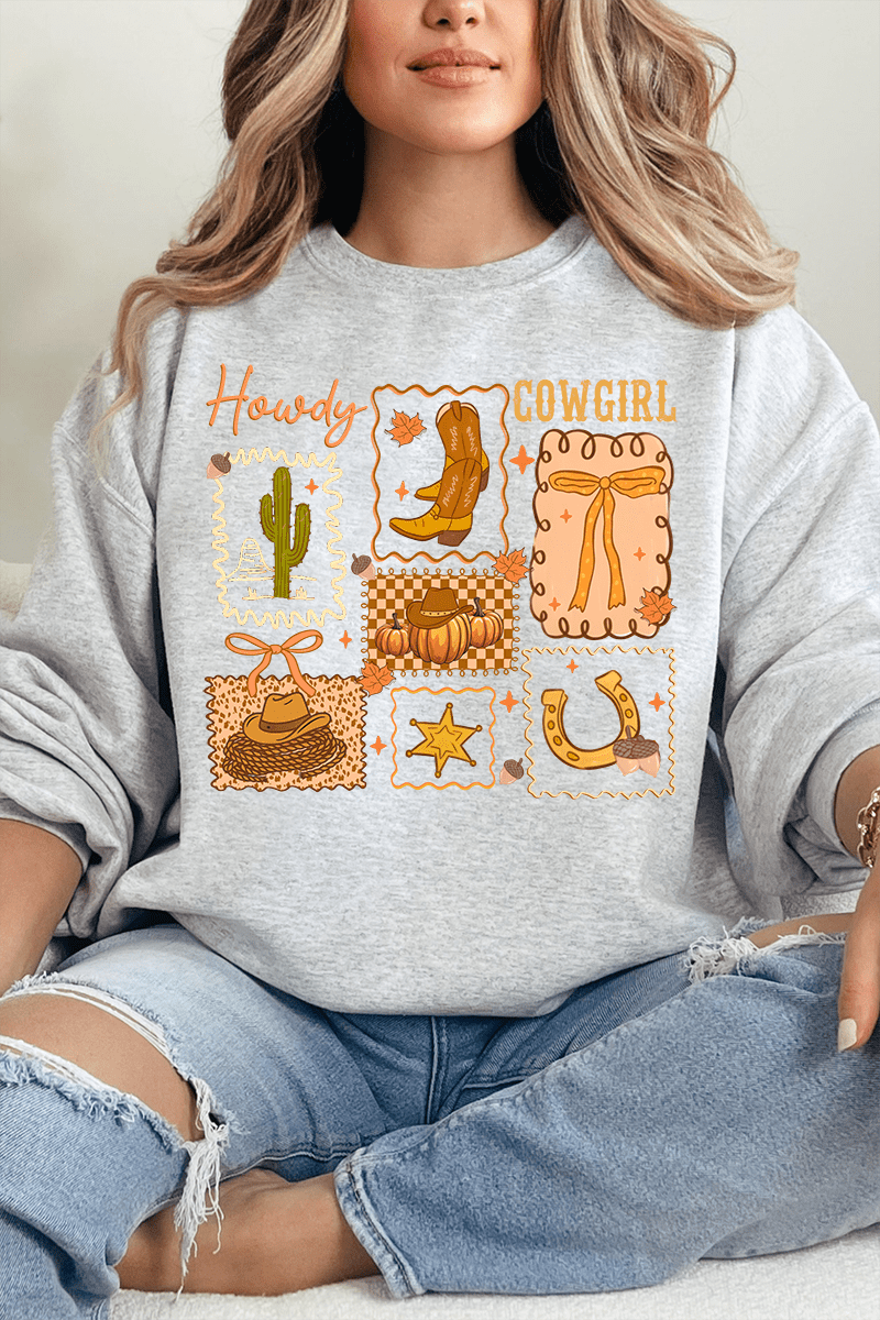 Howdy Fall, Cowgirl Heavy - weight Crew Sweatshirt - Wholesale Accessory Market