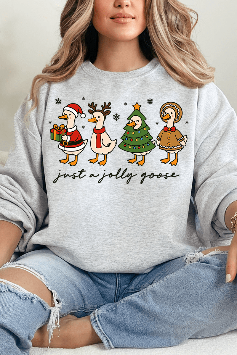 Just A Jolly Goose Heavy - weight Crew Sweatshirt - Wholesale Accessory Market