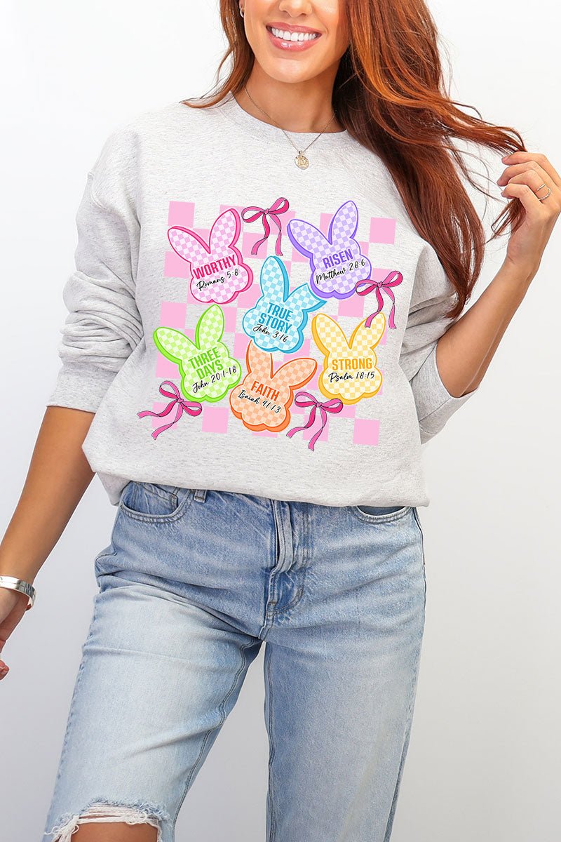 Little Bunnies, Big Faith Heavy Blend Crew Sweatshirt - Wholesale Accessory Market