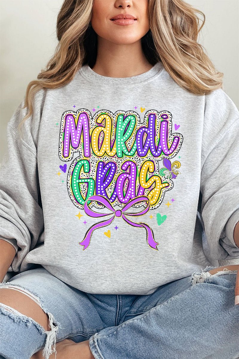 Mardi Gras Masquerade Heavy - weight Crew Sweatshirt - Wholesale Accessory Market