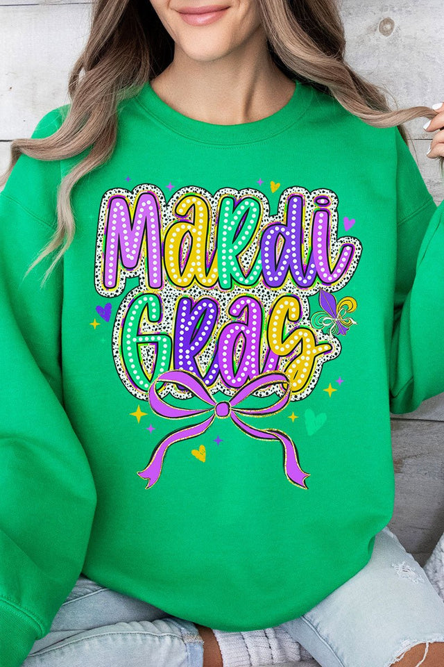 Mardi Gras Masquerade Heavy - weight Crew Sweatshirt - Wholesale Accessory Market
