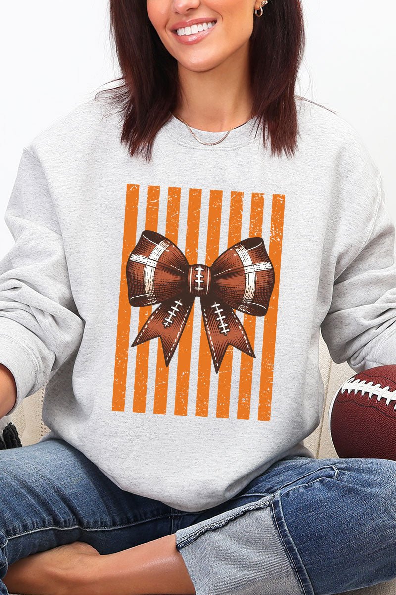 Orange Varsity Bow Heavy Blend Crew Sweatshirt - Wholesale Accessory Market