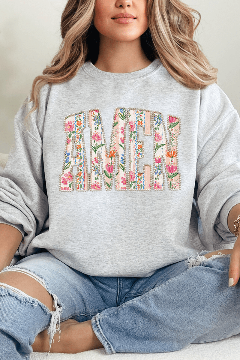 Pearls & Petals Amen Heavy Blend Crew Sweatshirt - Wholesale Accessory Market