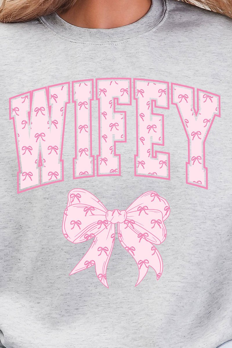 Pink Wifey Coquette Heavy Blend Crew Sweatshirt - Wholesale Accessory Market