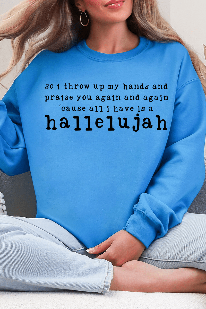 Praise You Again, Hallelujah Heavy - weight Crew Sweatshirt - Wholesale Accessory Market