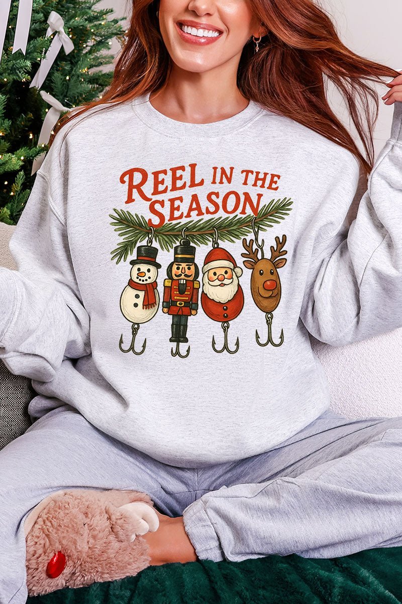 Reel In The Season Heavy Blend Crew Sweatshirt - Wholesale Accessory Market