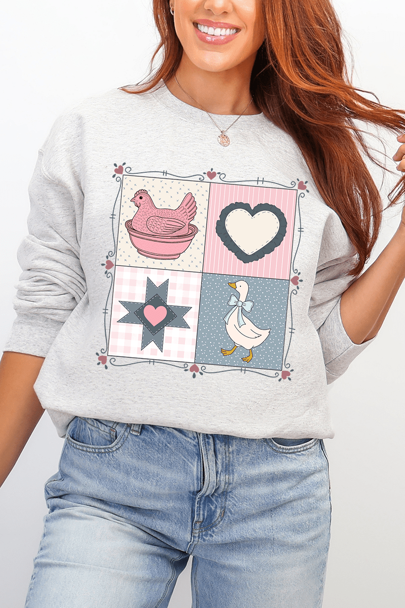 Side Bows Heartfelt Goose Heavy - weight Crew Sweatshirt - Wholesale Accessory Market