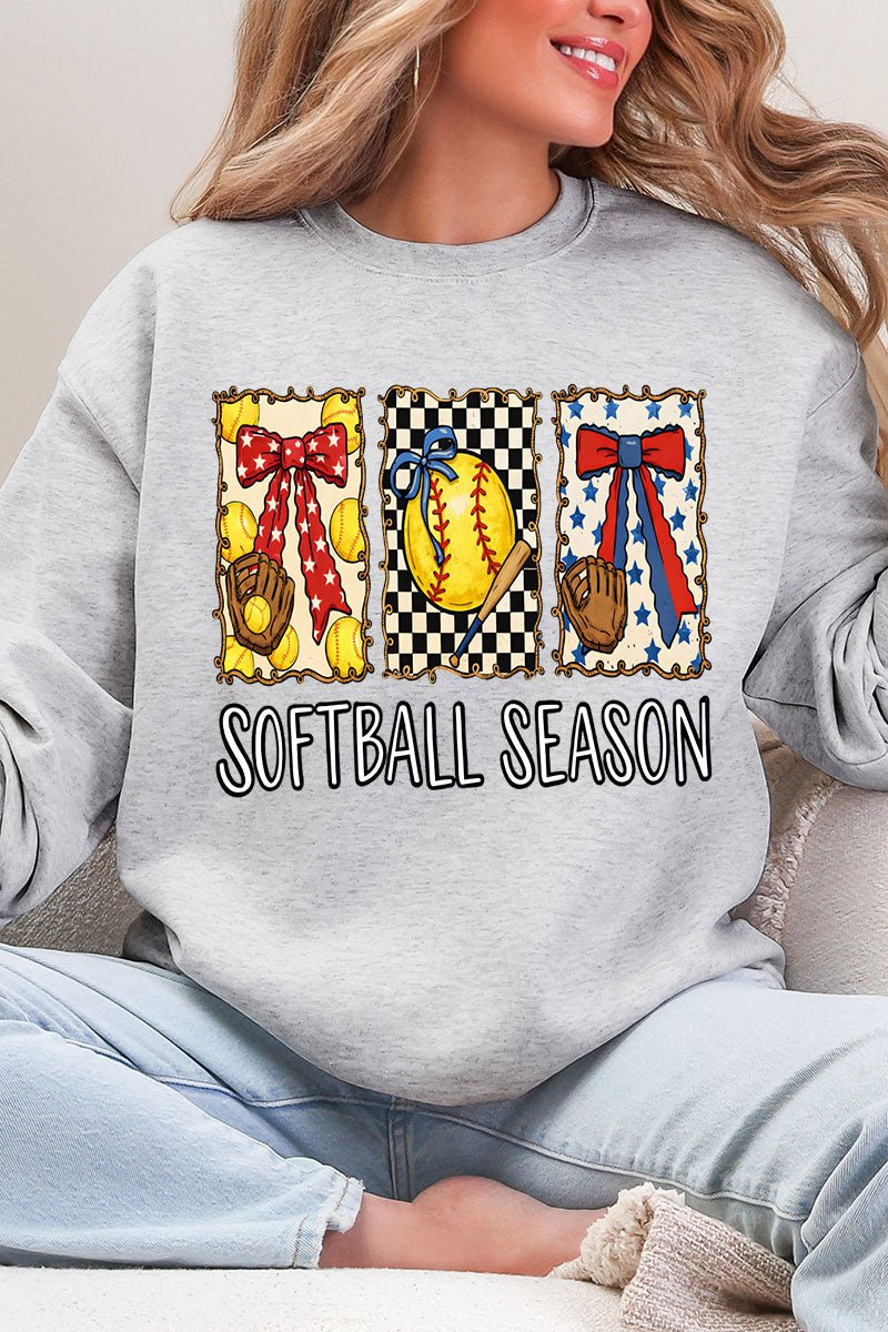 Softball Season Ribbon Heavy Blend Crew Sweatshirt - Wholesale Accessory Market