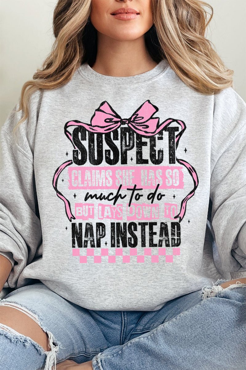 Suspect Naps Instead Heavy - weight Crew Sweatshirt - Wholesale Accessory Market