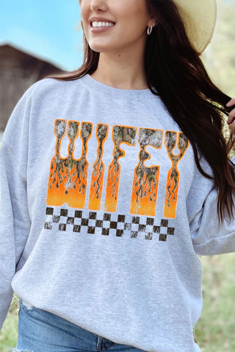 Wildfire Wifey Heavy Blend Crew Sweatshirt - Wholesale Accessory Market