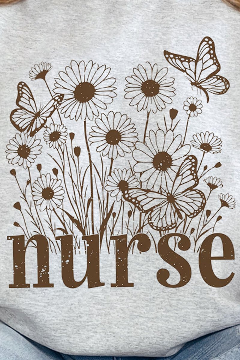 Wildflower Nurse Heavy Blend Crew Sweatshirt - Wholesale Accessory Market