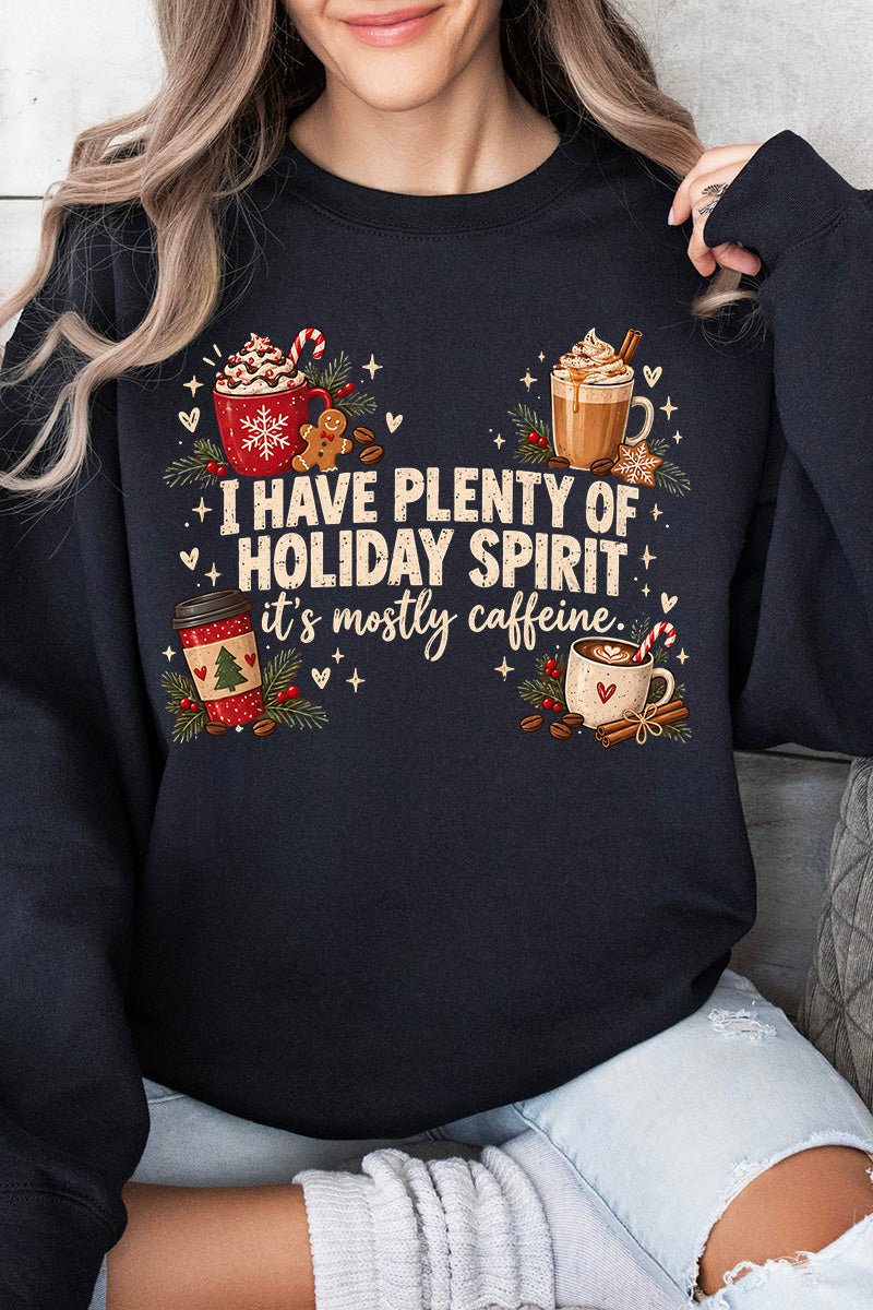 Caffeinated Holiday Spirit Heavy Blend Crew Sweatshirt - Wholesale Accessory Market