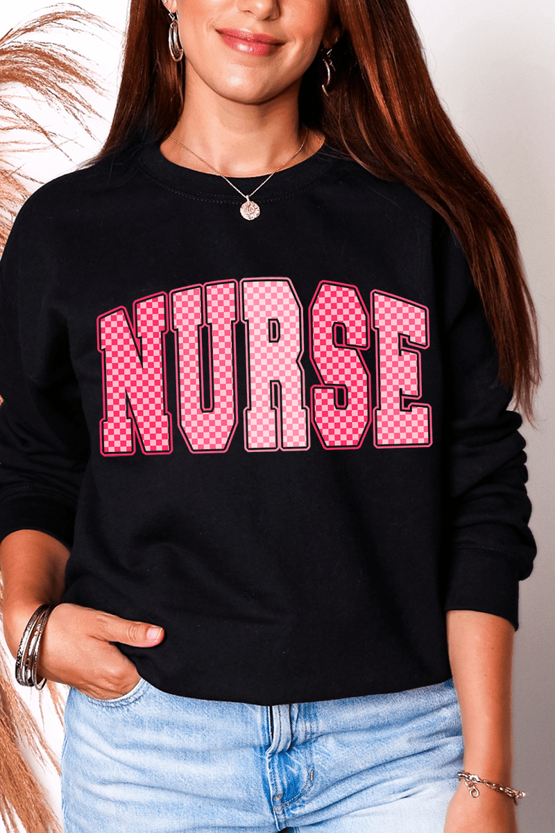 Checkered Care Heavy Blend Crew Sweatshirt - Wholesale Accessory Market