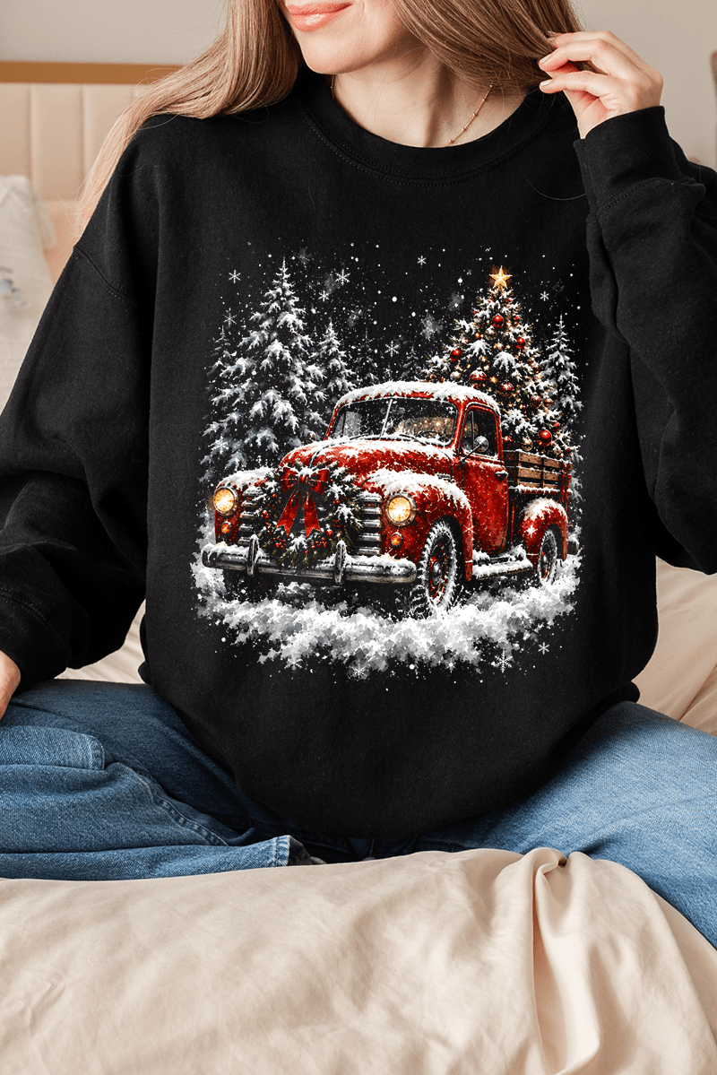 Evergreen Christmas Drive Heavy Blend Crew Sweatshirt - Wholesale Accessory Market